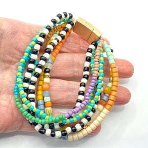 PLUNDER Beaded Multi-Strand Bracelet Magnetic Clasp
